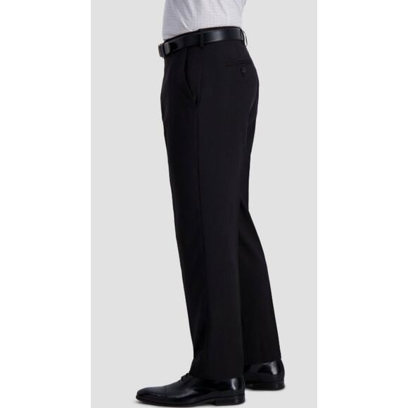 NWT Haggar H26 Men’s Stretch Dress Pants Black size 36x32 midweight relaxed leg - Picture 4 of 8